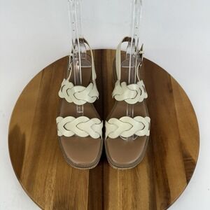 New Womens Nordstrom Rack Pennie Taupe Faux Leather Platform Sandals Size 10‎ M